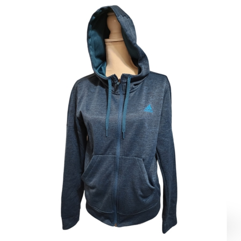 Adidas green full zip hooded jacket
